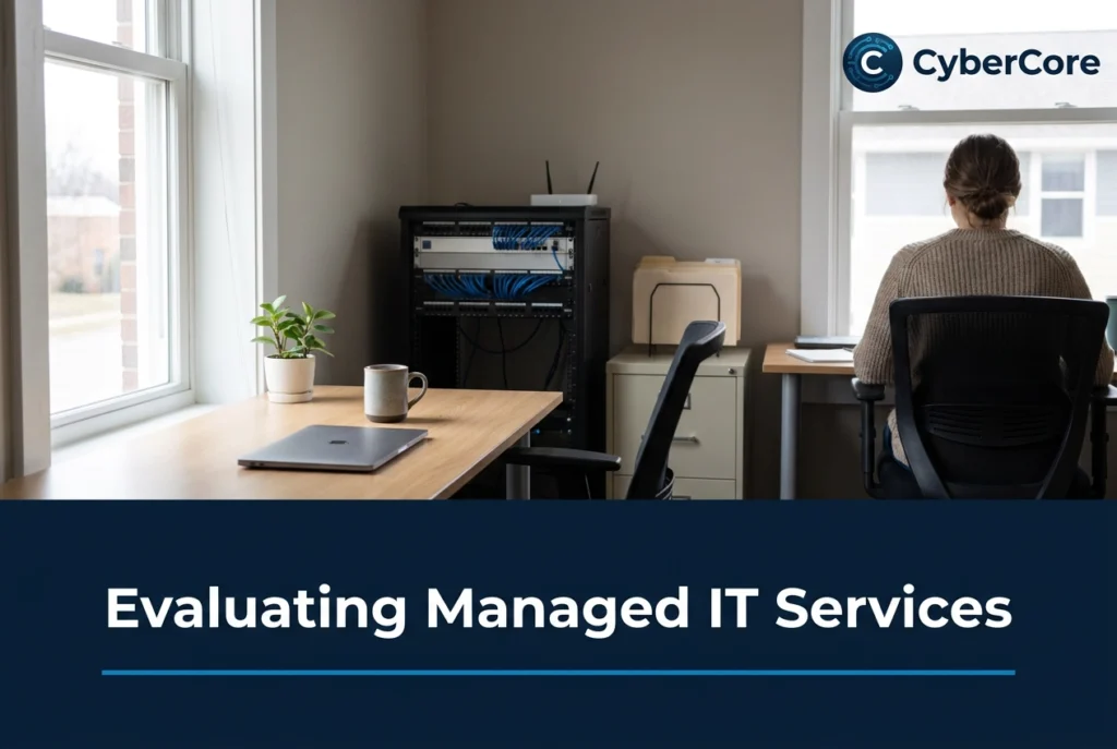 Professional header image for informative article: Managed IT Services in Des Moines: What's Included and Wh...