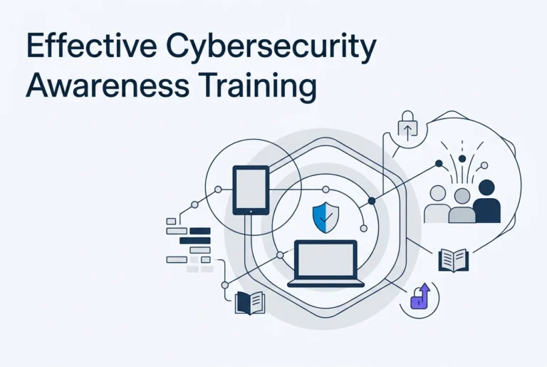 Professional header image for informative article: What an Effective Cybersecurity Awareness Training Progra...
