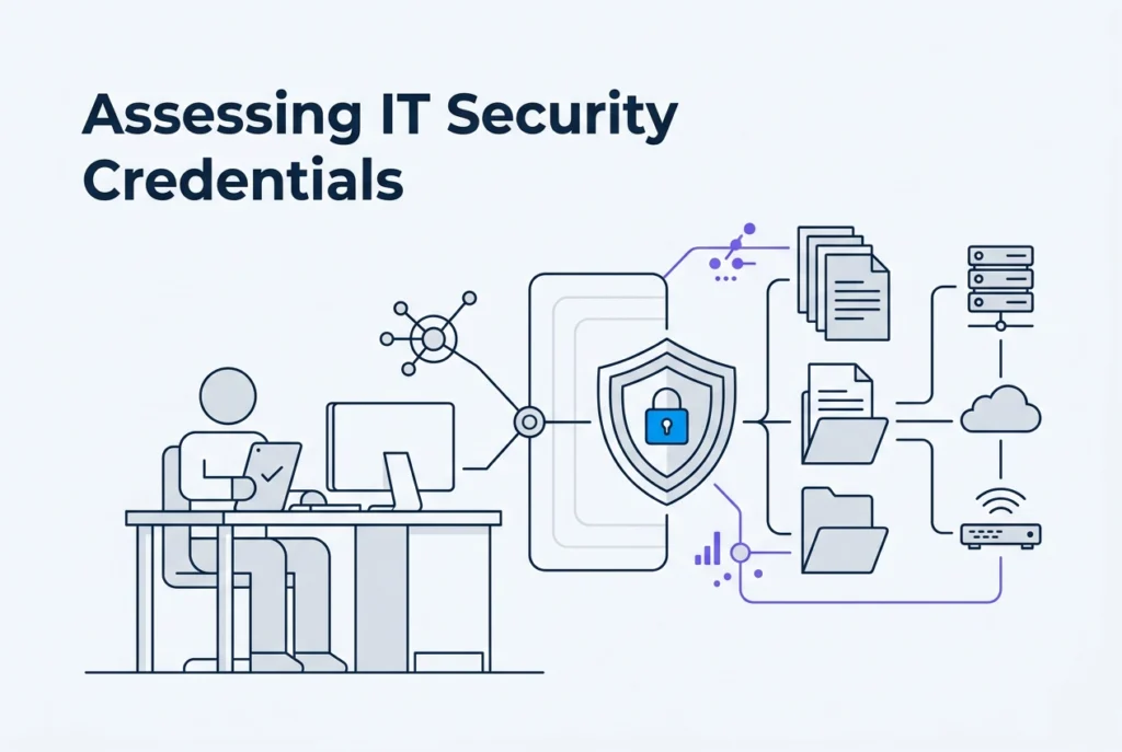 Professional header image for informative article: What Your IT Provider's Cybersecurity Credentials Mean fo...